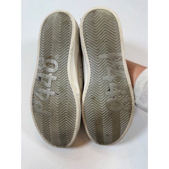 P448 Low-Top Sneakers White/Silver Leather Suede Lace-Up Shoes sz 38 (US 7.5) - Picture 7 of 8